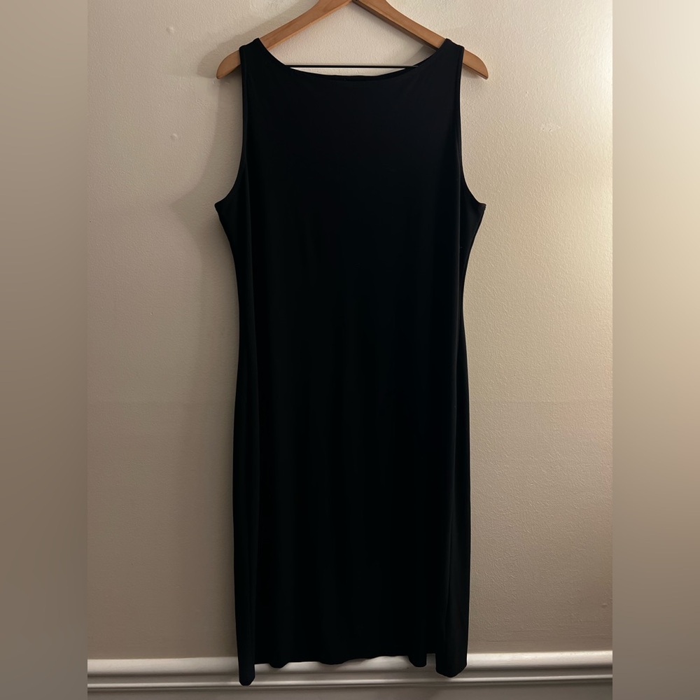 Norma Kamali Stretch Jersey Sleeveless Midi Tank Dress black classic formal XXL